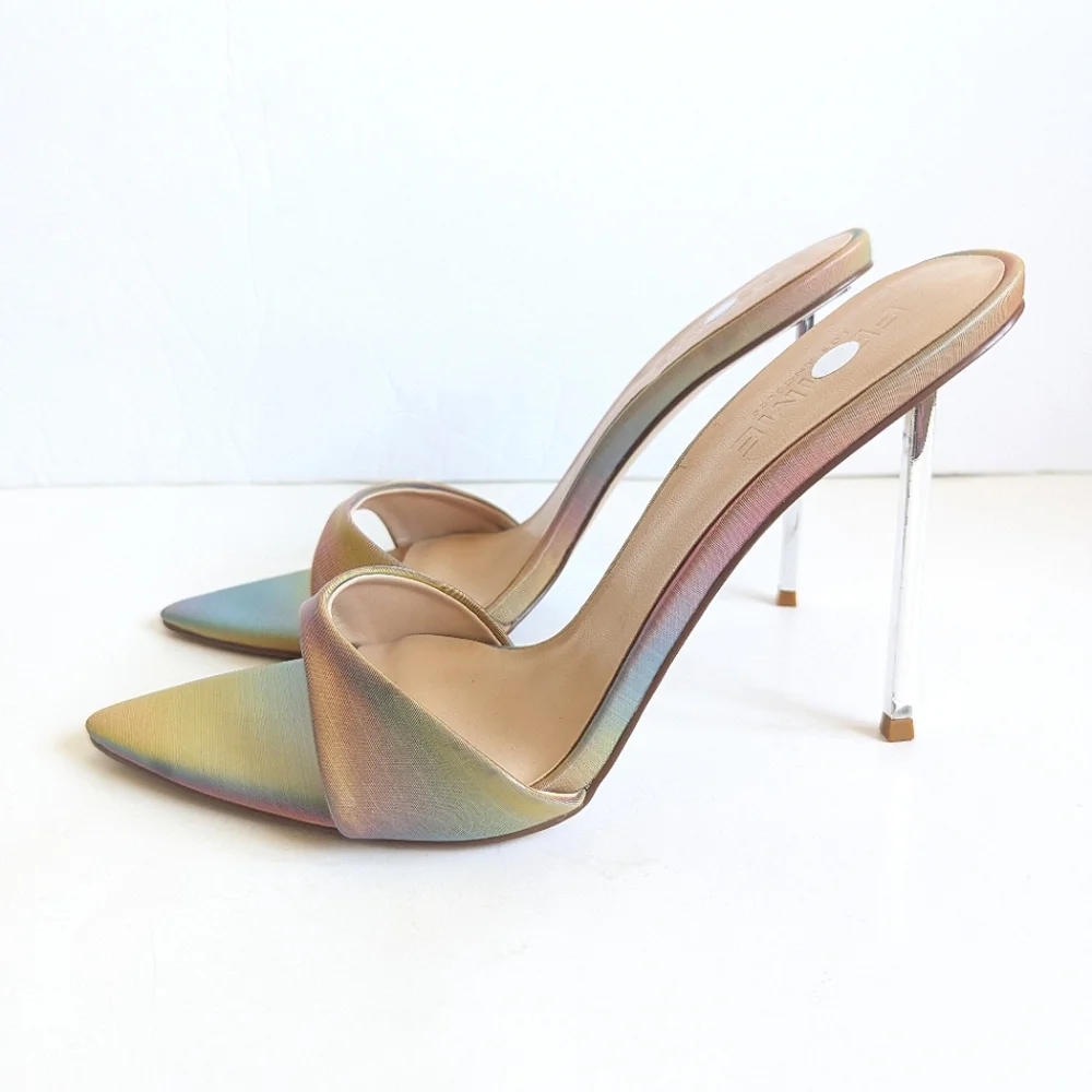 Iridescent Pointed Toe Stiletto Mule Heel - Women - Picture 9 of 16